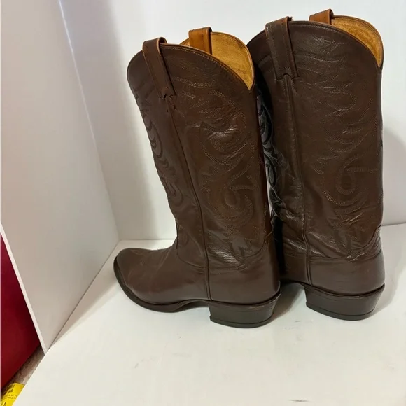 Tony Lama Dark Brown Cowboy Boots - Picture 5 of 10